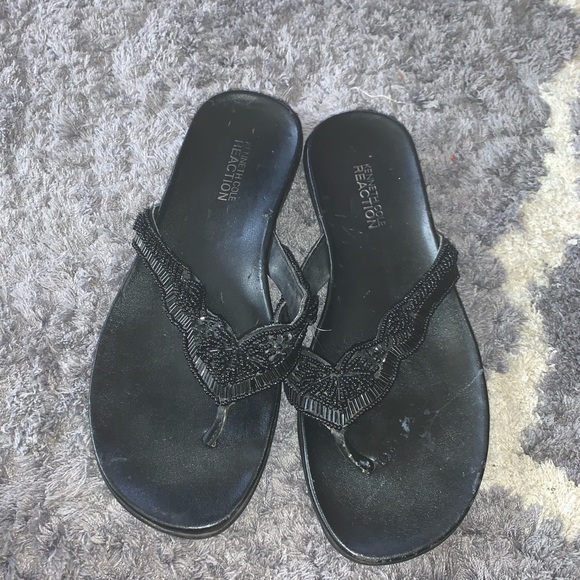 Black beaded flip flops - Picture 3 of 5